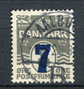 DENMARK; 1920s early Christian X surcharged issue used 7/8o. value,