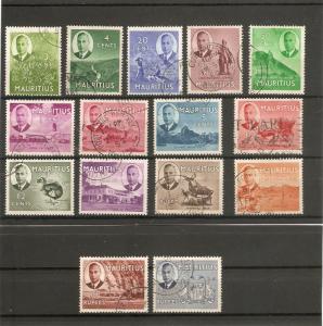 MAURITIUS 1950 SET SG 276/290 FINE USED