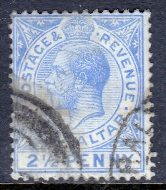 GIBRALTAR — SCOTT 80 (SG 94) — 1921 2½d KGV MULT. SCR. CA WMK — USED — SCV $55