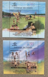 Indonesia 1996 Scout Jamboree set of 2 MS, MNH.  Scott 1662I-1662J, CV $5.00