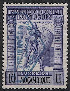 Mozambique Portuguese Colonies 1938 Sc 286  10e Used  VF, Blue cancel