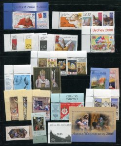 Vatican City 1374-1401a With Sheets and Booklet MNH 2008 Year Set