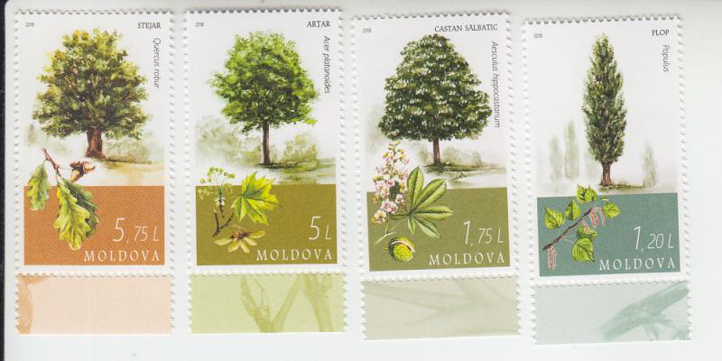 2018 Moldova Trees (4) (Scott 971-74) MNH