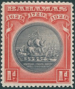 Bahamas 1930 1d black & scarlet SG126 unused