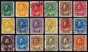 Canada Scott 104-122 (1911-25) Used G-F Complete Set, CV $55.90 C