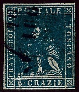 Italian Tuscany SC#15 Used F-VF hr SCV$380.00...Fill a great Stamp!