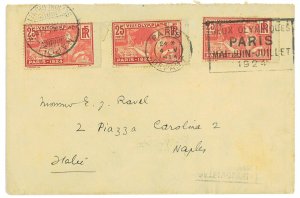 P3459 - FRANCE 4/5/1924 OPENING DAY OF THE GAMES, 3 25 CENT OLYMPIC STAMPS PARIS-