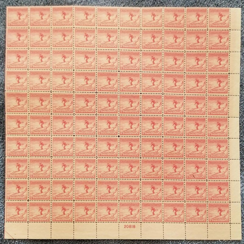 MALACK 716 2c Winter Games, F/VF OG NH, Super nice sheet! w9870