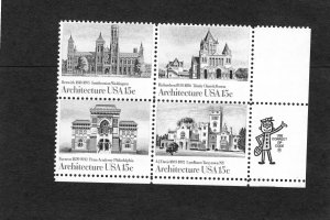 1838-1841 Architecture USA, MNH LR-ZIP Blk/4