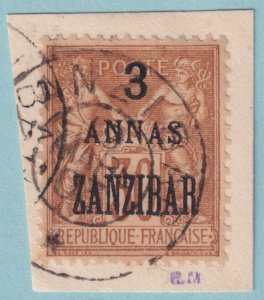 FRANCE OFFICES ABROAD - ZANZIBAR 23  USED ON PIECE - NO FAULTS VERY FINE! - CPT