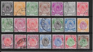 MALAYA PERLIS SG7/27 1951-5 DEFINITIVE SET USED