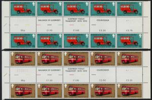 Guernsey 191-4 Gutter Pair Strips MNH Public Transport, Bus, Tram