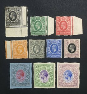 MOMEN: EAST AFRICA SG #65-74 1921 MINT OG H LOT #61525