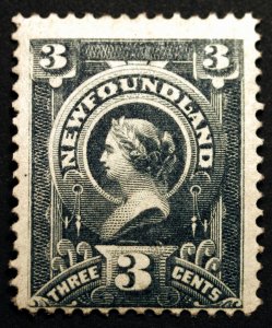 Newfoundland #60 3c Slate 1890  V *MLH* Full Gum Sharp