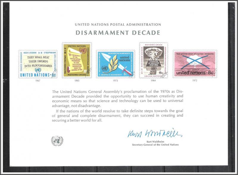 UN New York #SC3 Disarmament Souvenir Card