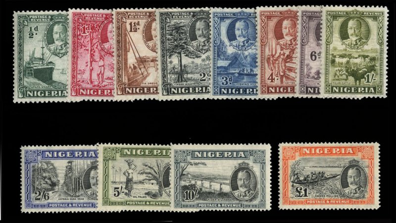 Nigeria #38-46 Cat$261.95, 1935 George V, complete set, hinged