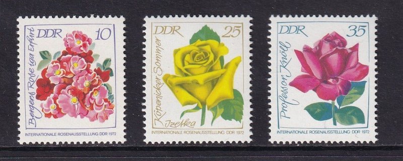 German Democratic Republic   DDR   #1383A-1383C MNH 1972  roses