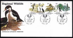 AUSTRALIA Antarctic Regional Wildlife (Adelaide) (1983) FDC