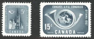 CANADA Scott 371-372 MNH** UPU set 1957