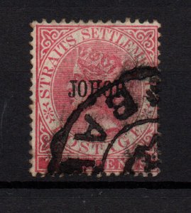 Malaya Johore 1886 12c pale rose SG12 fine used WS36408