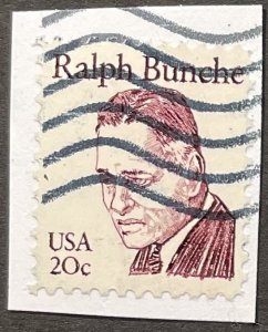 US #1860 Used on Paper - Ralph Bunche [OP3.2.1]