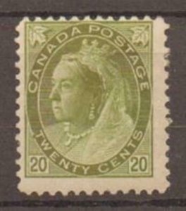 CANADA SG165 1900 20c OLIVE-GREEN MTD MINT 