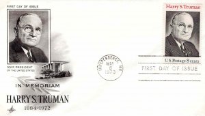 USA 1973 FDC Sc 1499 Artcraft Cachet Harry S Truman First Day Cover