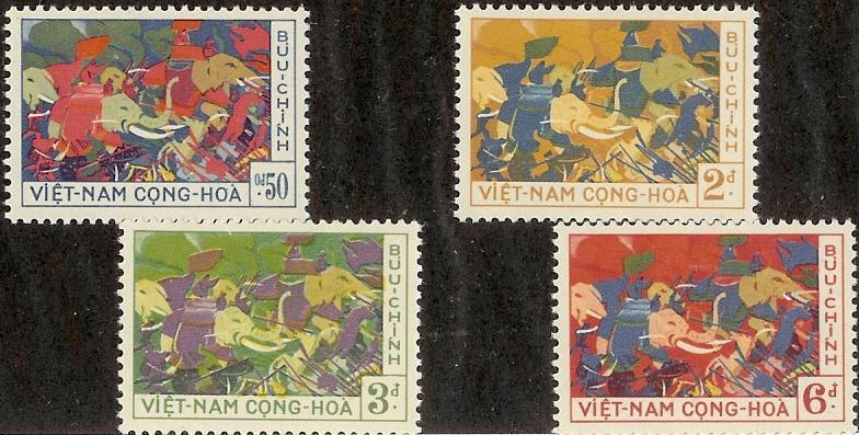 South Vietnam 1959 SC#108-11 Trung Sisters Elephants Set MLH