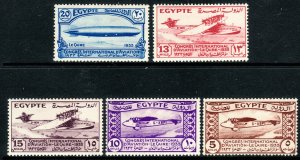 1933 Egypt International Aviation Congress Cairo set MH Sc# 172 / 176 CV $90.00