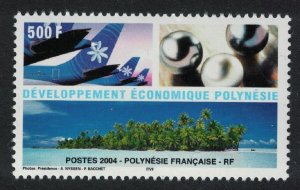 Fr. Polynesia Pearls Airplanes Economic Development 500f 2004 MNH SG#978