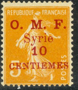SYRIA 1920-23 10c on 5c SOWER Issue Sc 55 MLH