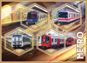 Stamps. Subway, metro 2019 year 1+1 sheets perforated