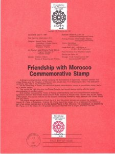 US SP813 Friendship with Morocco Souvenir Page #2349