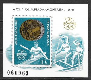 ROMANIA Sc 2657 NH SOUVENIR SHEET OF 1976 - OLYMPICS