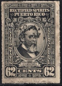 Puerto Rico #RE47 62¢ Rectified Spirits (1942) Used