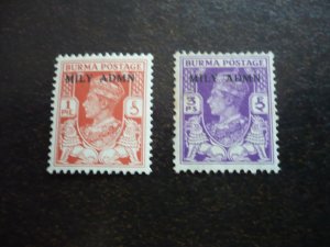 Stamps - Burma - Scott# 35-36 - Mint Hinged Part Set of 2 Stamps