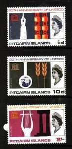 Pitcairn Is.-Scott#64-6-Unused  hinged set-UNESCO-1966-