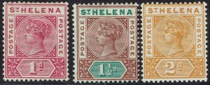 ST HELENA 1890 QV 1D 1½D AND 2D