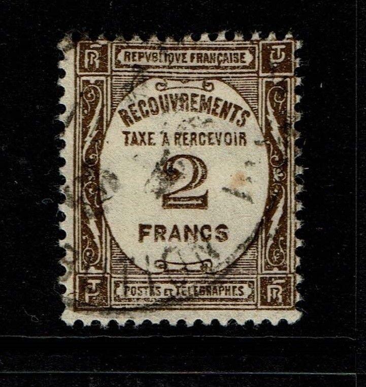 France SC# J65, Used, small Hinge Remnant - Lot 101117