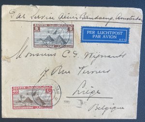 1935 Egypt Airmail cover To Lieje Belgium Via Bandoeng - Amsterdam