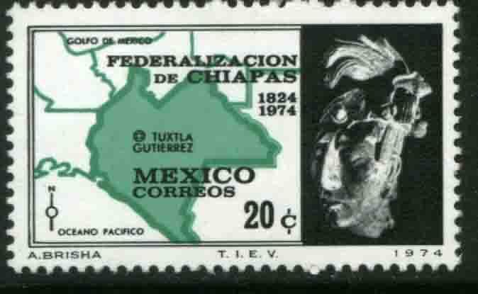 MEXICO 1067, 20¢ Sesquicentennial of Chiapas Statehood. MINT, NH. F-VF.