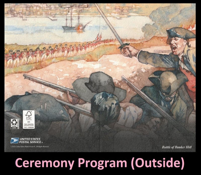 US 5977d Battlefields of Revolution Bunker Hill Ceremony Program FDC 2025