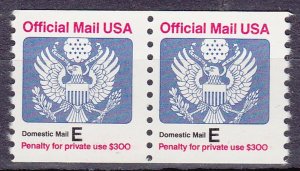 Official (25c) E Non Denominated US #O140 MNH Pair