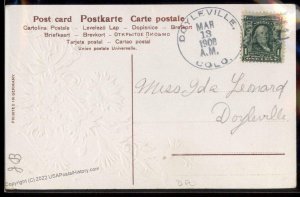 USA USA 1908 DOYLEVILLE Gunnison Colorado DPO Cover Postcard 94190