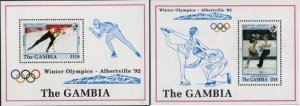 Gambia 1992 MNH Stamps Souvenir Sheet Scott 1280-1281 Sport Olympic Games Skiing