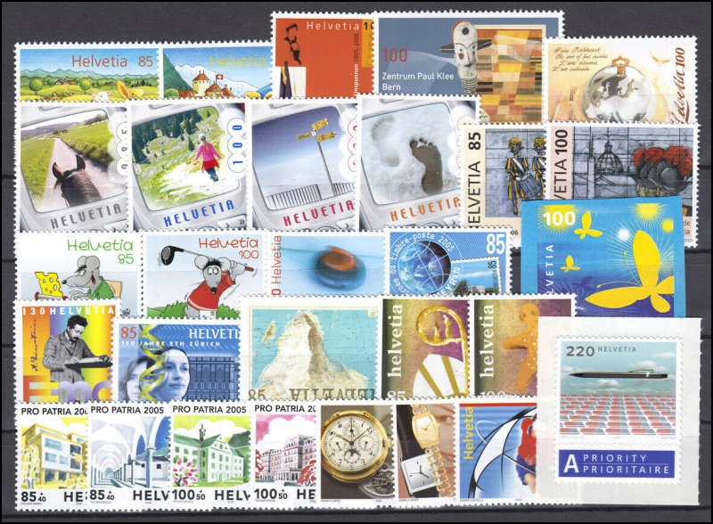 Switzerland 2005 Complete Yearset MNH Luxe (2 Scans)