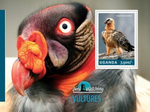 UGANDA - 2014 - Vultures - Perf Souv Sheet - Mint Never Hinged