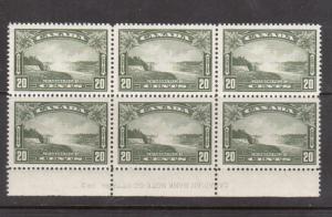 Canada #225 VF/NH Plate #2 Lower Block Of Six