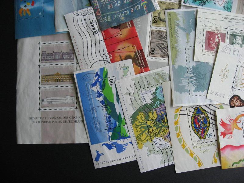 West Germany nice used souvenir sheets mixture (duplicates,mixed condition)of 25 