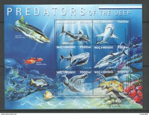 2001 Mozambique Fauna Fish Marine Life Predators Of Deep Sharks Kb ** Nw0479